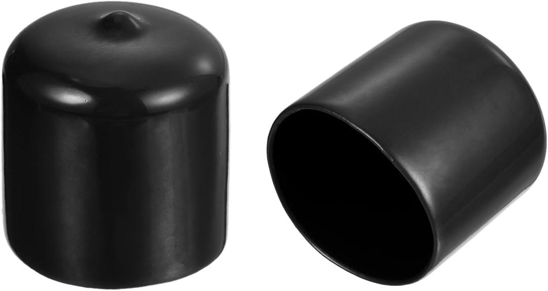 uxcell 14 pcs Round Rubber End Caps 1 1/4"(31mm) Black Vinyl Cover Screw Thread Protectors