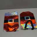 Nush Nush 12 Christmas Gift Bags Medium Size  Reusable Christmas Bags for Gifts With Handles and Holographic Santa Design - Perfect for Holiday Gifts, Presents,Goodies, Xmas Party Favors - 8 x4 x 10