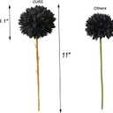 Tinsow Artificial Flowers Faux Ball Chrysanthemum Bouquet Flowers Bridal Wedding Bouquet for Home Garden Party Wedding Decoration (12, Black, Red, Orange)