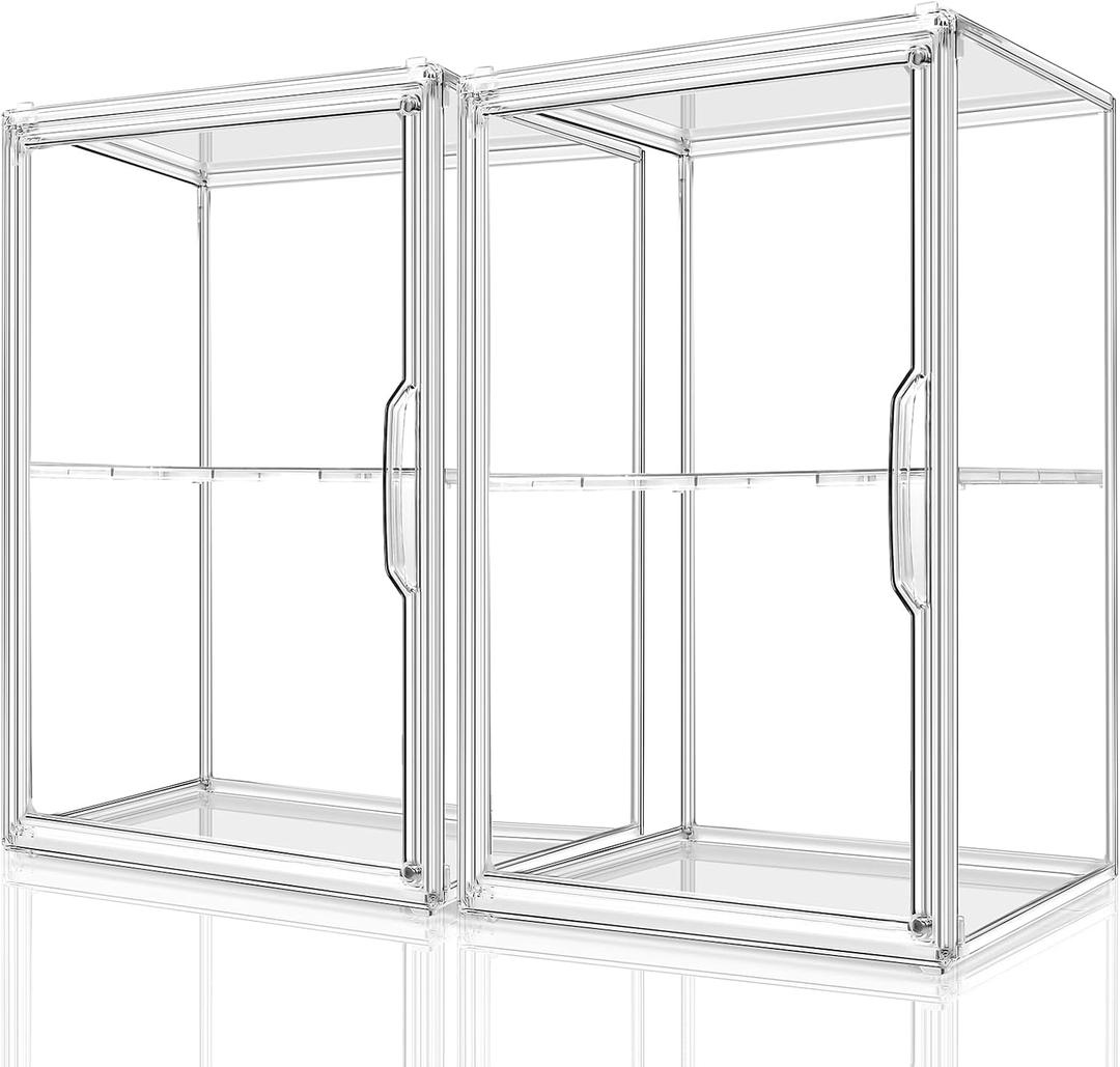 starogegc 2Pack Makeup Organizer Storage, Large Capactiy Acrylic Bathroom Organizer, Clear Cosmetics Organizer Bins with Division Board for Vanity, Skincare, Countertop Storage and Display Case