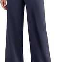 ESOFT Womens Dress Pants Wide Leg Women High Waisted Business Casual Trousers with Pockets Pull On Stretchy Work Pants Royal Blue L 30" Inseam
