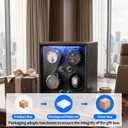 Oryx Watch Winder for 4 Automatic Watches, Rotating Watch Box 5 Rotation Modes Setting Display Case with LED Light, AC/USB Powered Super Quiet Mabuchi Motor