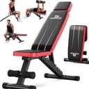 Nicepeople Adjustable Weight Bench up to 6.5'', Dual-Support & ASTM-Certified Workout Bench & 10 Backrests for Chest Shoulders Arms for Home Gym, 660LBS Capacity but Compact and Foldable Strength Bench Apartment Room, 29.3 inches