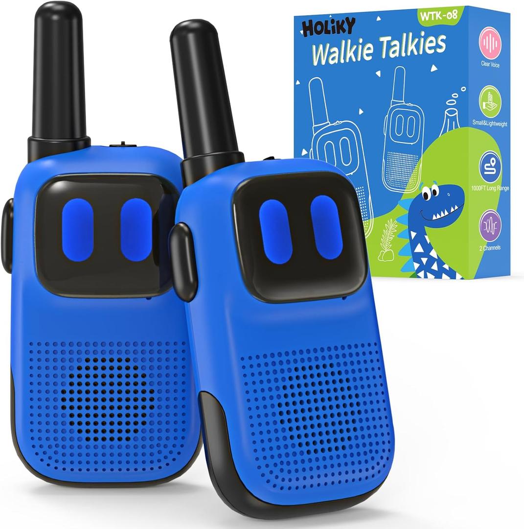 Holiky Toys for Ages 5-7 Boys Girls, Walkie Talkies for Kids 1000FT Range 2 Channels 2 Way Radio Toy Christmas Birthday Gifts for Girls Boys Ages 3 4 5 6 7 8 9 Camping Hiking Outdoor Games (Blue)