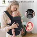 Tivellary Reversible Baby Carrier Black Solid & Houndstooth; Lightweight & Breathable Lyocell Fabric; Ergonomic Lumbar Support and Quick Hands-Free Wear for Newborn to Toddler (744 lbs)