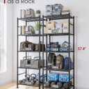 2-Pack 5-Tier Metal Storage Shelves, 18.4"x12.6"x57.4", Black, 18.4W×12.6D×57.4H