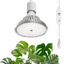 LED Grow Light Bulbs, Hanging Grow Lights for Indoor Plants, 25W 5000K, Height Adjustable Plant Light with Timer, Full Spectrum Grow Light Replace Sunlight for Large Tall Plant, Greenhouse (White)