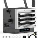 Amazon.com: InoKraft 7,500W Electric Garage Heater, Wire: 8 AWG, Plug: NEMA 14-50P, Remote, Ceiling Mount, Digital Thermostat, 240 Volt, 24-Hour Timer, Overheat Protection, ECO Mode, Ideal for Garage : Tools & Home Improvement