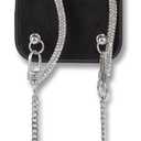 Crossbody Case for iPhone 16 - Black with Stylish Silver Detachable Chain - Big Bow