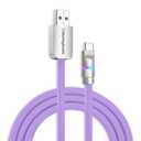 chubbycable Neon Chubby - Fast Charge Cable with Smart Light RGB Color Gradual Light Up 100W Charging Cord LED USB C Cable Compatible with iPhone 17-15 Series, Light Purple, USB-A to Type-C, 4.9 FT