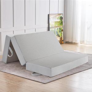 CYMULA Folding Mattress Full Size, 6 inch Memory Foam Tri Portable Murphy Bed and Futon, Full Topper with Breathable & Washable Cover, Foldable Floor Mattress for RVGuest BedsGrey (52"73"6")