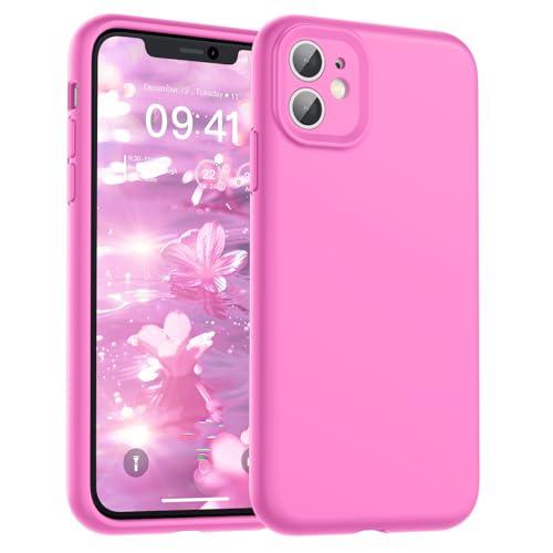 SUPFINE Designed for iPhone 11 Case,Premium Liquid Silicone with [Soft Anti-Scratch Microfiber Lining][Upgraded Camera Protection] Slim Shockproof Protective Phone Case for Men Women Girls,Peony