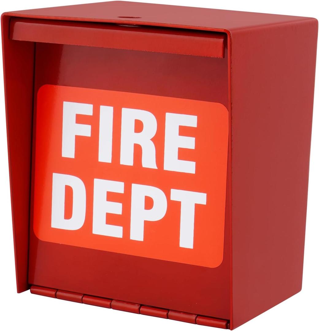 Fire Department Box With Lock Hole Red Heavy Duty Stell