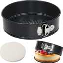 Tellshun 8 Inch Non-stick Springform Pan with 50 Pcs Parchment Paper Cheesecake Pan with Removable Bottom Baking Mold Round Leakproof