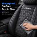 Leather Car Seat Covers Full Set, Waterproof Faux Leather Automotive Seat Covers for Cars, SUVs, Sedans, Vans and Trucks, Airbag Compatible Universal Fit Seat Protectors, Black