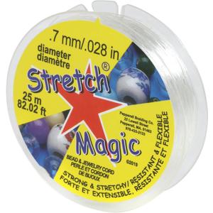 Stretch Magic Elastic Beading Cord  Clear Color, 0.7mm in Diameter, 25-Meter (82 ft) - Easy to Knot, Strong & Stretchy String for Making Beaded Jewelry
