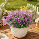 SITUMEIZI 8 Bundles Artificial Flowers Outdoor Fake Flower Plastic UV Resistant Shrubs Greenery Plants Hanging Decorations Garden Porch Window Box Farmhouse Outside Summer Indoor Decor(Fuchsia)