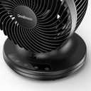 OmniBreeze 6 Inch Black Table Fan for Bedroom, Desk Air Circulator Fan with Remote, 85 Vertical+60 Automatic Oscillating Fan, 5 Speeds, 7H Timer, LED Display