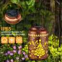 Solar Lanterns Outdoor Waterproof Garden Decor Birthday Gifts for Women Mom Grandma Hanging Lights Metal Decoration Outside for Yard, Patio,Backyard( Red Bird)