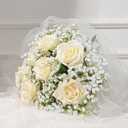 Dolicer 24 Pcs Babys Breath Artificial Flowers Rose Bouquet, White Rose Baby Breath Flowers Artificial Bulk, Real Touch Fake Babys Breath Gypsophila Bouquet for Wedding Party Arrangements Home Decor