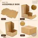 Fit Meal Prep 25 Pack Kraft Bakery Boxes, 6 x 6 x 3 Inches Brown Pastry Boxes, Cardboard Treat Boxes Pie Boxes Cookie Boxes Dessert Boxes for Cupcakes, Chocolates, Donuts, Macarons