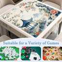 Chinoiserie Peony Floral Bird Mahjong Mat 31.5x31.5 Inch