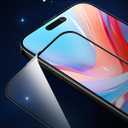 Mkeke for iPhone 15 Pro Max Screen Protector 3 Pack, [9H+ Hardness] [Military-Grade Drop Protection] [Sensitive Touch] [Easy Installation] [HD Clear] Full Edge Coverage Tempered Glass