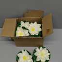 6 Pcs White Artificial Lotus Flowers Large Floating Lotus Faux Water Lily Flowers Fish Pond Artificial Plants with Artificial Lily Pads, Artificial Plants