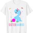 Sistersaurus Cute Dino Dinosaur Sister Saurus T-Shirt (Small), Size 2T