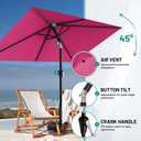 AreShark 6.5' x 10' Rectangular Patio Umbrellas for Outdoor, Outdoor Table Umbrella, Large Outdoor Patio Umbrellas with 6 Sturdy Ribs for Pool, Garden, Deck & Market (Rose Pink)