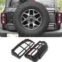 Tail Light Cover Compatible with 2021-2025 Ford Bronco Badlands, Outer Banks, Wildtrak, Heritage Limited Edition, Everglades 2/4 Doors(Only LED Light), Rear Lamp Guard Protector Exterior Accessories