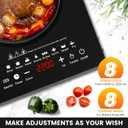 Portable Induction Cooktop 8 Cooking Modes, 2200W Electric Countertop Touch Panel with Timer, 8 Temp Levels, Low Noise Hot Plate Countertop Burner Stove