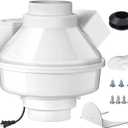 Dryer Booster Fan with Auto On/Off Pressure Sensor-4 DBF 110 Inline Dryer Vent Booster for Long Duct Runs for Indoor/Outdoor, Reduces Drying Time & Lint Buildup 167 CFM