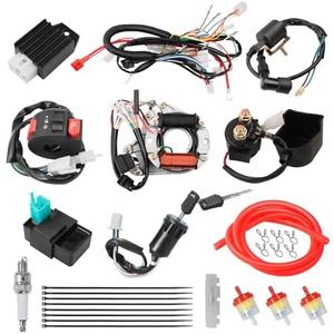 HOOUP Wiring Harness Kit Stator CDI Box Ignition Coil Voltage Regulator Rectifier for 50cc 110cc 125cc Tao Tao Coolster Apollo Kazuma Sunl Chinese ATV Quad Kids Four Wheeler 4 Stroke Engine Parts