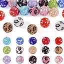 FASHEWELRY 15Pcs 16mm Rhinestone Beads for Jewelry Making, Color Blocked Round Shiny Beads Disco Ball Beads Bulk for Necklace Bracelet Earring Jewelry Making and DIY Decoration