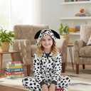 Kids Onesie Animal Costume Christmas Costumes Unisex One Piece Cosplay Suit for Boys and Girls (White)