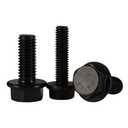M6 x 12mm Flanged Hex Head Bolts Flange Hexagon Screws, Alloy Steel 10.9 Class, Black Oxide Finish, Fully Threaded, 25 PCS