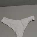 SHEKINI Women's High Waisted Thong Bikini Bottom U Cut Brazilian Swimsuit Bottom (X-Large, White)