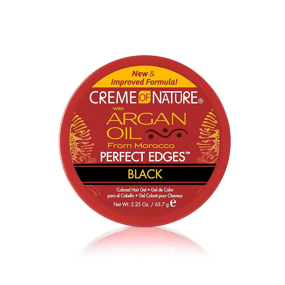 2 x Creme of Nature with Argan Oil From Morocco Perfect Edges Hair Gel, 24 Hour Hold with Moisture and Exotic Shine, Black, 2.25 Oz (Pack of 1)