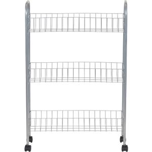Household Essentials Slim Storage Cart, 3 Shelf Storage Cart with Wheels, Perfect for Laundry Rooms, Bathrooms, Pantries, Kitchens and More, 30 inches x 20 inches x 7 inches