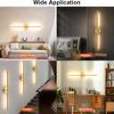 Tartek Battery Operated Wall Sconces Set of Two, Rechargeable Wall Lights with Remote Control, Dimmable 3000K-6000K LED Wall Lamp, 360Rotate, Long Wireless Sconces for Living Room, Bedroom