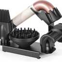 Affogato Hair Dryer Holder Stand Compatible with Dyson Supersonic r, Magnetic 4 Holes Countertop Hair Dryer Organizer, Steel Storage Rack for Attachments Diffuser/Nozzles