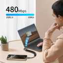2 Pack USB C Coiled Cable, Fast Charging USB to USB C Cord for iPhone 16/16 Pro Max, Samsung Galaxy S24, Moto G8, Google Pixel, Retractable for Car