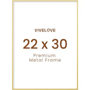 22x30 Metal Picture Frame - 22 x 30 Aluminum Photo Frame for Wall Mounting Horizontally or Vertically Display- Ideal for Wall or Tabletop Display - Gold (22x30-1P)