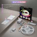 PAUTIX RGB Smart IC COB LED Strip Lights,6.56ft/2m Addressable UL-Listed 24V Chasing Color Flexible Tape Light Multicolor,Work with Alexa/Google Assistant,for Cabinet,TV,Bedroom,Party DIY Decoration