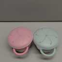 Elk and Friends Stainless Steel Snack Cups | Removable Silicone Food Catcher and Travel Lid | Spill-Proof Snack Containers for Baby, Toddler, Kids | Dishwasher Safe | 2 Pack (Blush/Sage)