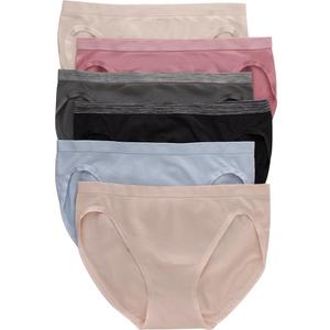Hanes Women's Seamless Underwear Pack, Comfort Flex Fit Bikini Boyshort or Thong Panties, 6-Pack  Size S