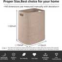 OIAHOMY Laundry Hamper, Rectangle Cotton Laundry Basket with Handles, Large Blanket Basket for Living room, Woven Decorative Storage for Toys,Clothes,Pillows-16x13x22in-Brown variegated