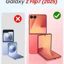 GooseBox for Samsung Galaxy Z Flip 7 Case,Built-in Privacy Screen Protector&Hinge Protection Shockproof All-Inclusive Smartphone Cover for Samsung Galaxy Z Flip 7(Coral Red)