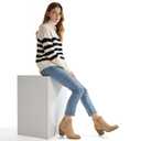 mysoft Women's Ankle Boots V Cut Side Elastic Panel Stacked Chunky Heel Booties with Side Zipper, Size 8.5